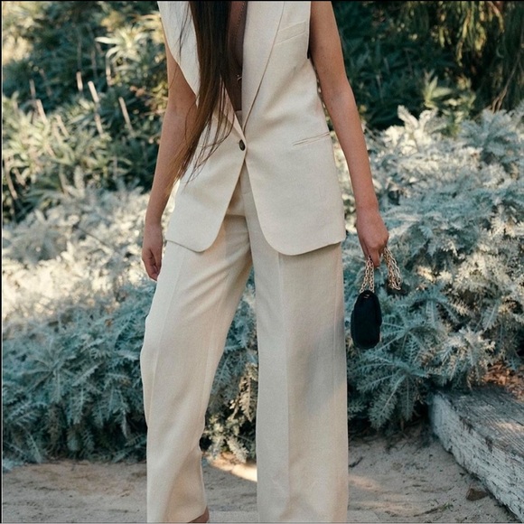 Vanessa Bruno Christen Single-Button Cotton-Linen Vest Size: 44 (US Size: 12) - Picture 5 of 12